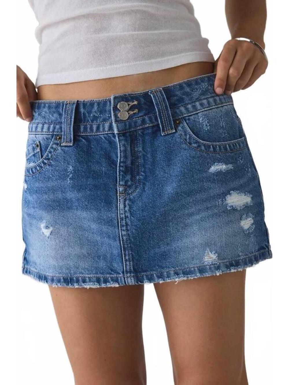 UO BDG Game Day Low-Rise Denim Micro Mini Skirt Urban Outfitters Indigo XL